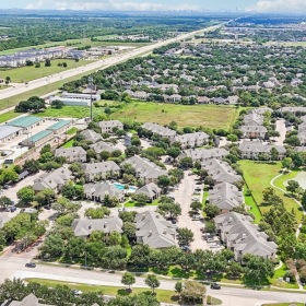 aerial view of town
